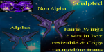 _ACF_ 2 sculpted Fairie Wings sets, alpha & non alpha..